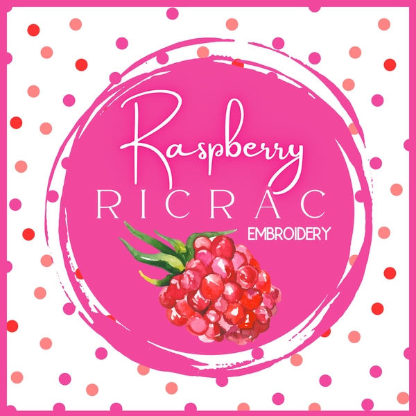 Raspberry RicRac Embroidery